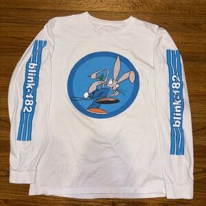 Vintage Blink-182 Shirt Mens Medium Rabbit Cartoon Long Sleeve Band Tee USA VTG